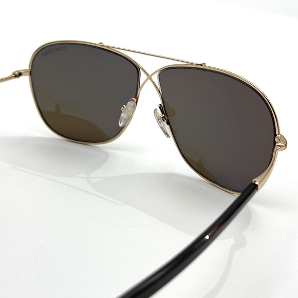 Tom Ford Sunglasses April TF393 28J Gold Aviator Oversized Roviex Lens 61-10-145 main image 10